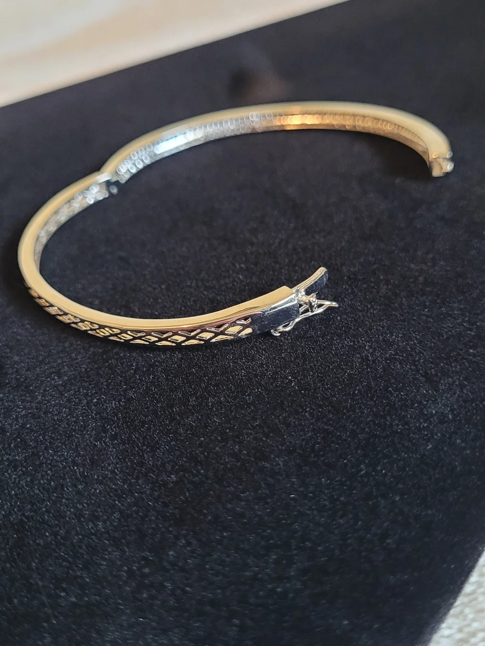 Classic Silver Crystal Pavé Bangle Bracelet - Silver - Picture 5 of 6